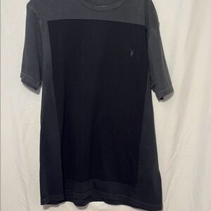 All Saints Charcoal and Black Short Sleeve Tee